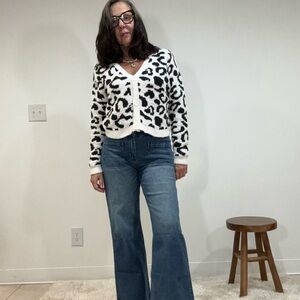 Animal Print Crop top ! White and Black ! Used one time only !